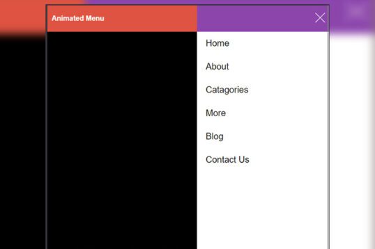 Simple mobile javascript slide menu