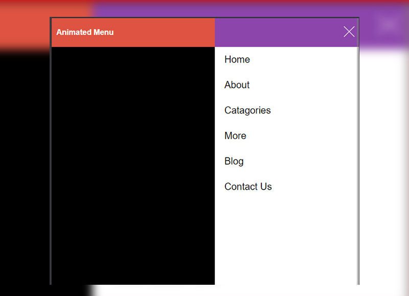 Simple mobile javascript slide menu