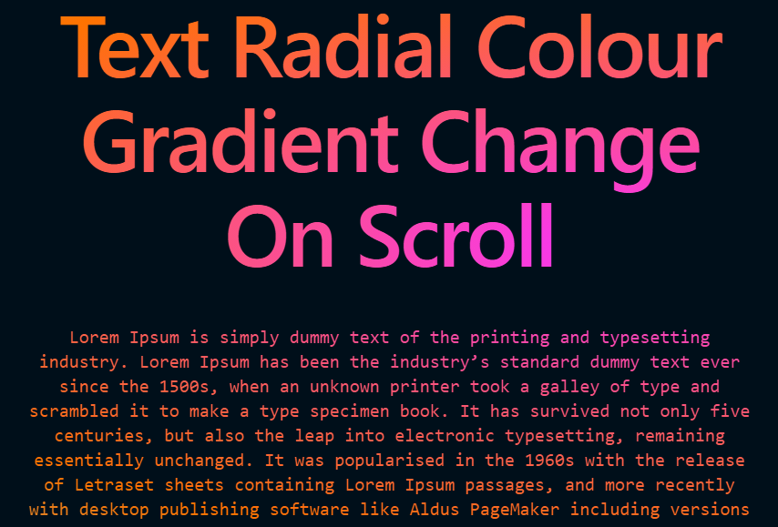 Css Change Text Gradient On Page Scroll (Conic Gradient)